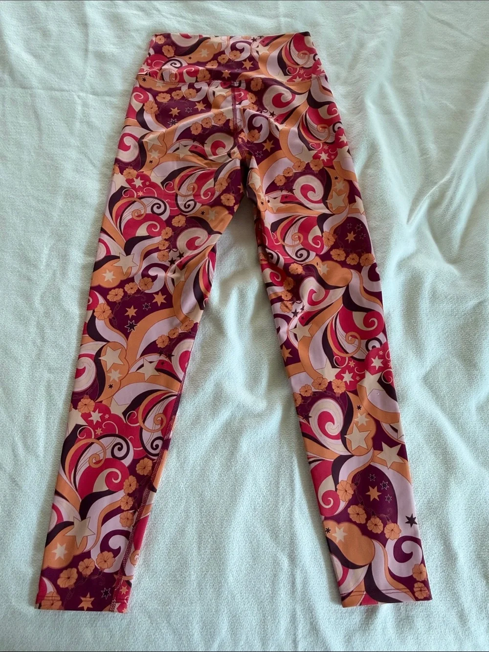 Womens Multi-Color Swirl Print Leggings